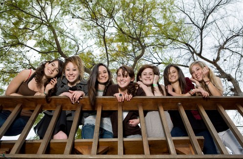 Cancer Survivor: Chelsea Kaurman with Friends: right to left: Hannah, Daniella, Chelsea, Marissa, Kayla, Sarah, Alana